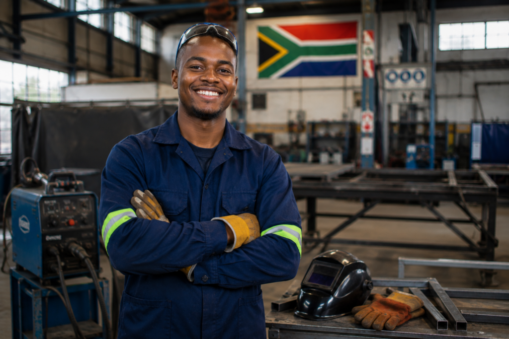 Best Careers for People Who Like Working With Their Hands south african skilled artisan standing proudly after completing a successful project